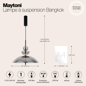 Светильник подвесной Maytoni Bangkok MOD185PL-L6B3K6