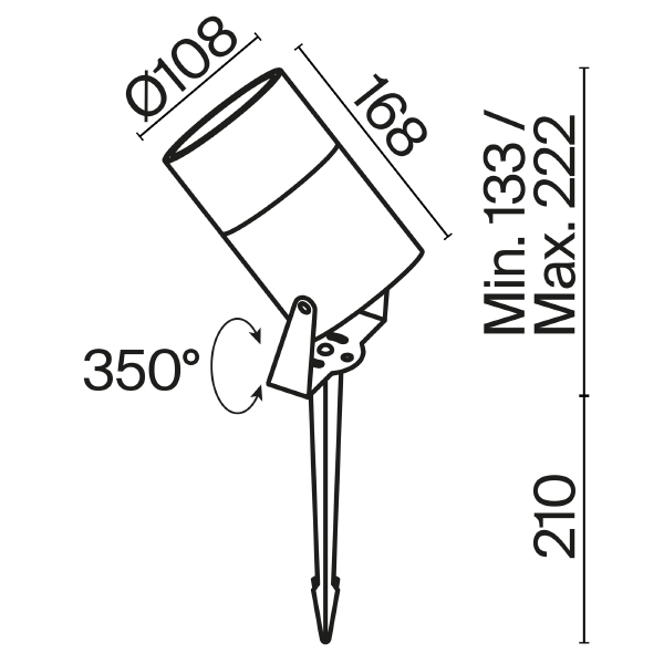 Грунтовый светильник Maytoni Bern O050FL-L15W3K