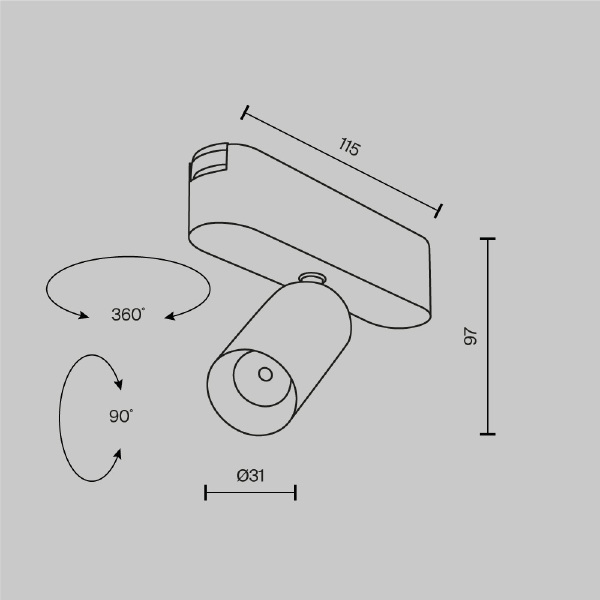 Трековый светильник Maytoni Focus Led Radity TR103-1-5W3K-M-W