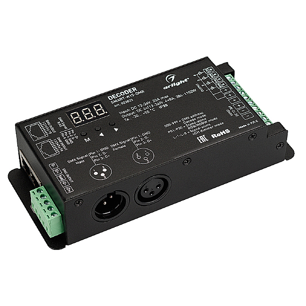 Декодер DMX512 для трансляции DMX512 сигнала ШИМ(PWM) устройствам Arlight 023823