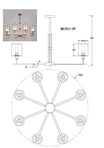 Потолочная люстра MyFar Alen MR1911-8P