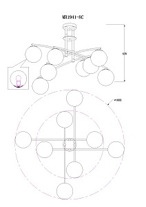 Потолочная люстра MyFar Aerton MR1941-8C