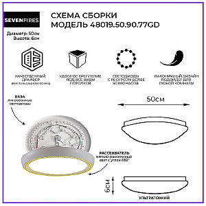 Светильник потолочный Seven Fires Санни 48019.50.90.77GD