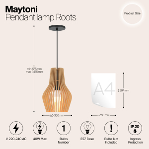 Светильник подвесной Maytoni Roots MOD191PL-01W1