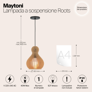 Светильник подвесной Maytoni Roots MOD192PL-01W1