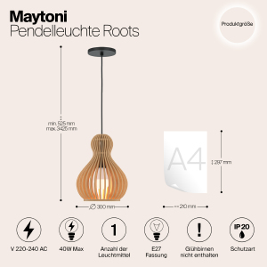 Светильник подвесной Maytoni Roots MOD192PL-01W1