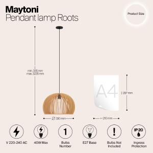 Светильник подвесной Maytoni Roots MOD195PL-01W