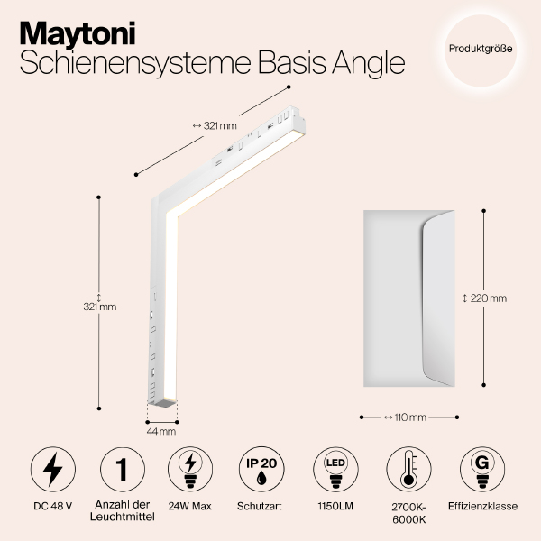 Трековый светильник Maytoni Basis Exility TR102-24W-DS-W