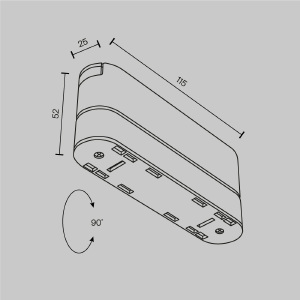 Адаптер к трековому светильнику Radity 115mm белый Maytoni Accessories For Tracks Radity TRA084FC-11SW