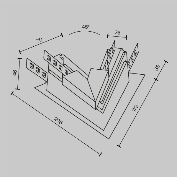 Коннектор для шинопровода Maytoni Exility TRA034CLS-42.12B