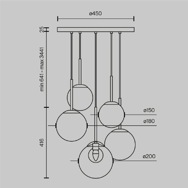 Светильник подвесной Maytoni Basic form MOD521PL-05G