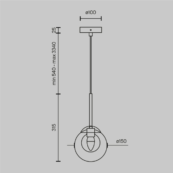 Светильник подвесной Maytoni Basic form MOD521PL-01G1