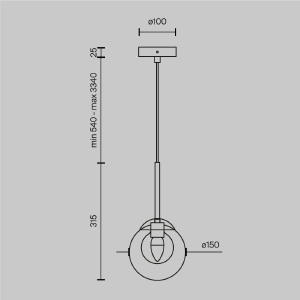 Светильник подвесной Maytoni Basic form MOD521PL-01G1