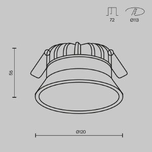 Встраиваемый светильник Maytoni Downlight DL055-12W3-4-6K-B