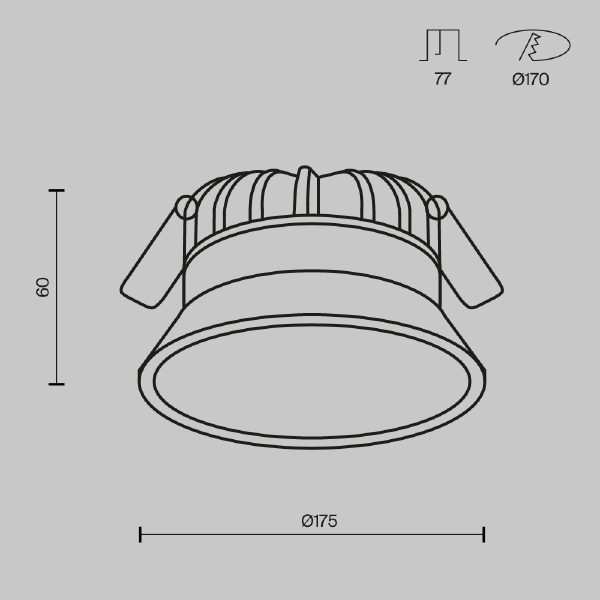 Встраиваемый светильник Maytoni Downlight DL055-24W3-4-6K-B