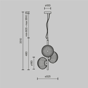 Подвесная люстра Maytoni Reels MOD268PL-03B