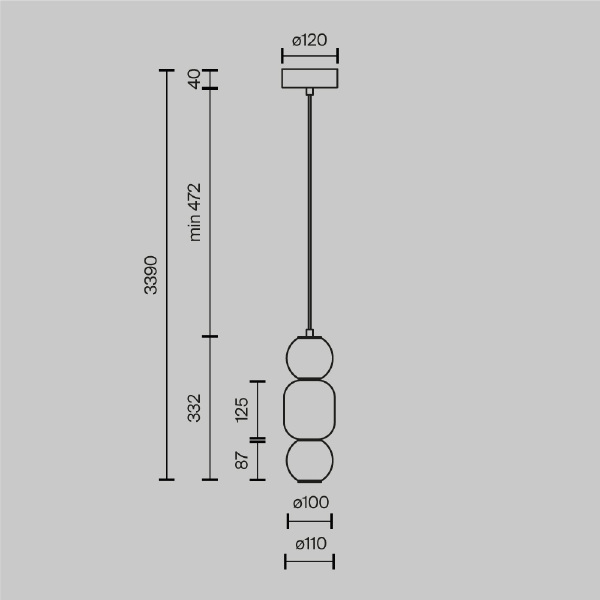 Светильник подвесной Maytoni Drop MOD273PL-L16CH3K