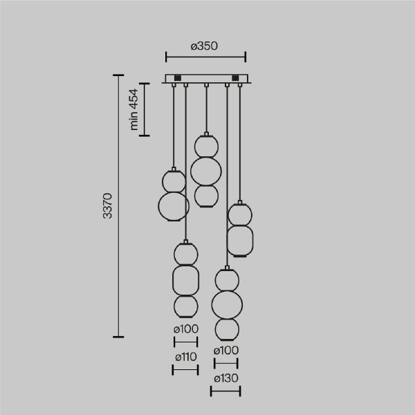 Светильник подвесной Maytoni Drop MOD273PL-L80CH3K