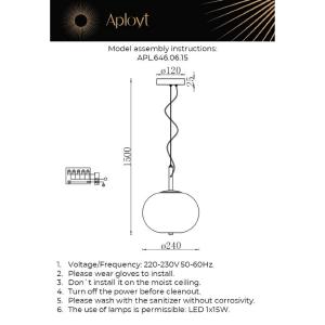 Светильник подвесной Aployt Adeli APL.646.06.15