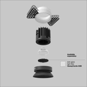 Встраиваемый светильник Maytoni Round DL058-7W3K-TRS-B