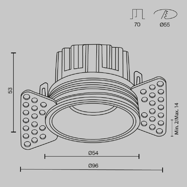 Встраиваемый светильник Maytoni Round DL058-7W3K-TRS-W