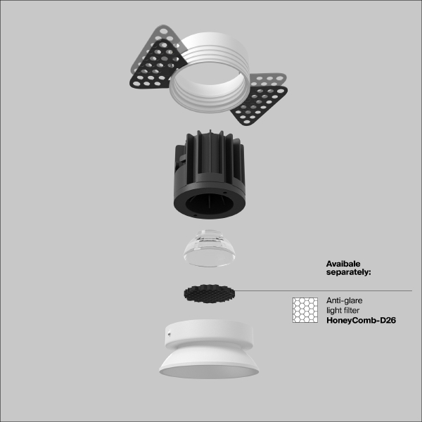 Встраиваемый светильник Maytoni Round DL058-7W3K-W