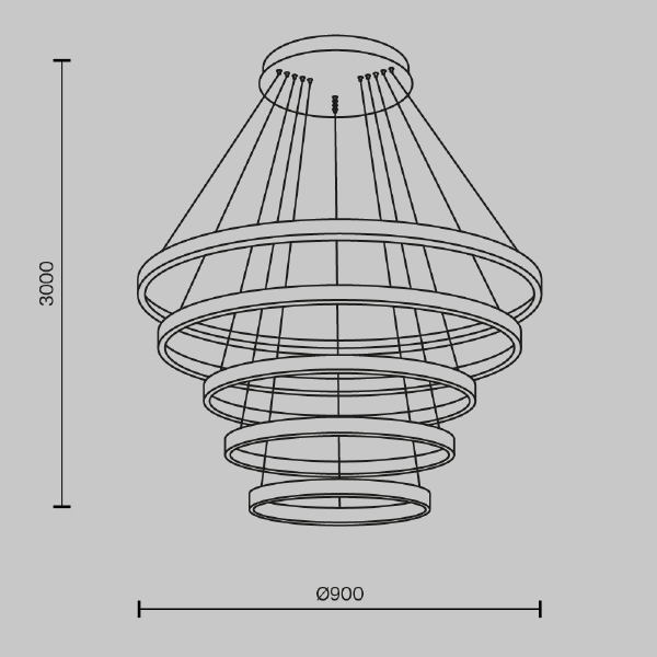 Подвесная люстра Maytoni Rim MOD058PL-L200BK