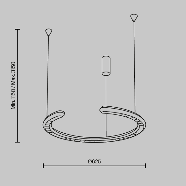 Подвесная люстра Maytoni Motion MOD276PL-L20B3K