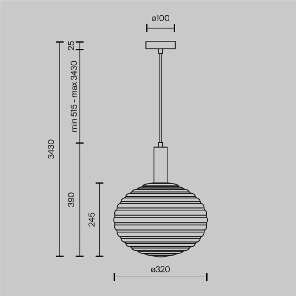 Светильник подвесной Maytoni Reels MOD268PL-01B