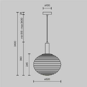 Светильник подвесной Maytoni Reels MOD268PL-01B