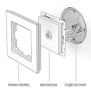 Розетка Werkel Встраиваемые механизмы серебряные W1184006/ ТВ-розетка проходная (серебряный)