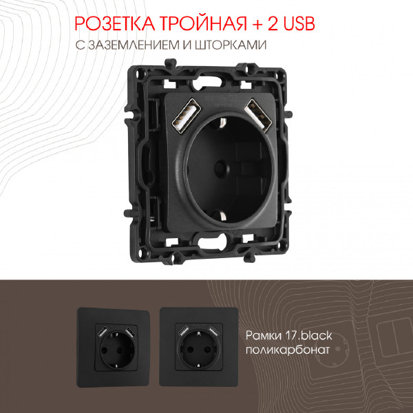 Розетка Arte Milano Am-217 217.47-1.black