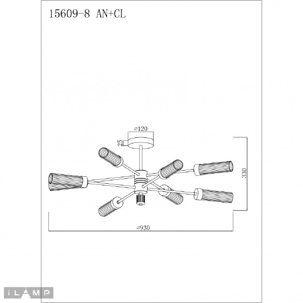 Потолочная люстра iLamp Evolution 15609-8 AN+CL