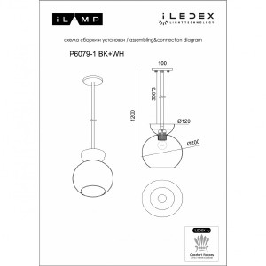 Светильник потолочный iLamp Mono P6079-1 BK+SM