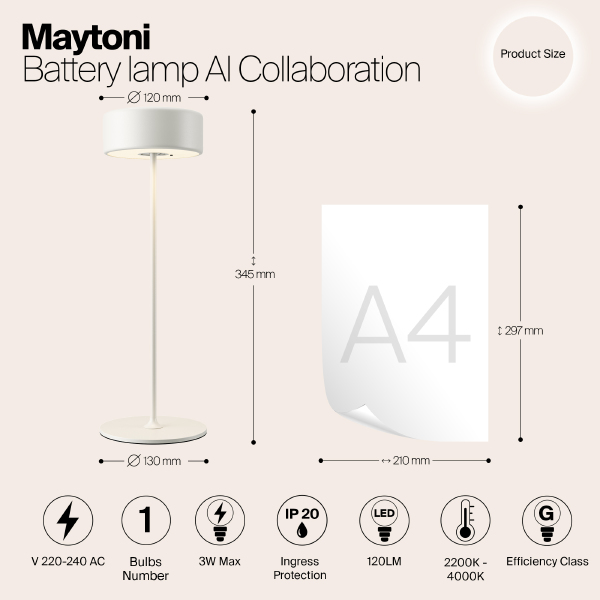 Настольная лампа Maytoni AI Collaboration MOD229TL-L3W3K2