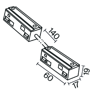 Коннектор для шинопровода Maytoni Accessories for tracks Exility TRA034CPC-42B-15-1