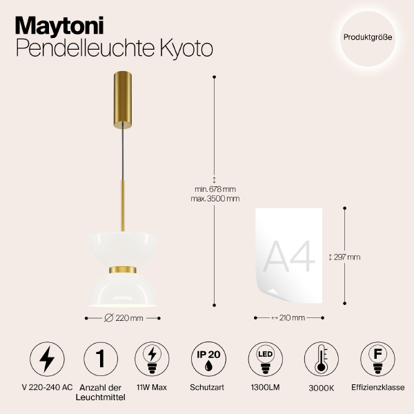 Светильник подвесной Maytoni Kyoto MOD178PL-L11G3K