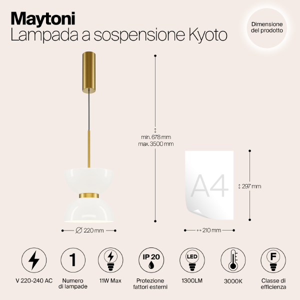 Светильник подвесной Maytoni Kyoto MOD178PL-L11G3K