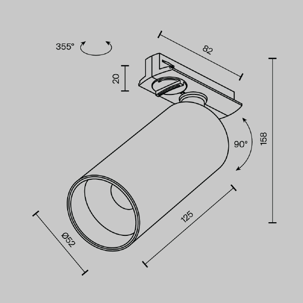 Трековый светильник Maytoni Focus LED Unity TR021-1-12W3K-W-BBS