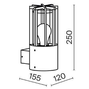 Уличный настенный светильник Maytoni Barrel O453WL-01GF