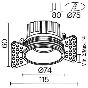 Встраиваемый светильник Maytoni Round DL058-12W3K-TRS-BS