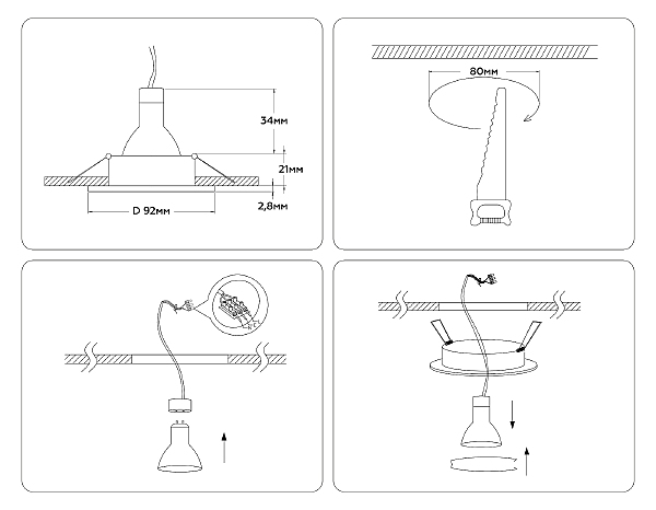 Встраиваемый светильник Ambrella Standard Tech A8923