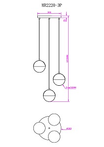 Светильник подвесной MyFar Loreen MR2220-3P