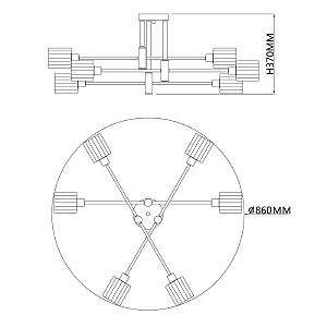 Потолочная люстра Escada Reflex 1140/6P