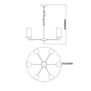 Подвесная люстра Escada Legacy 2119/6S Chrome