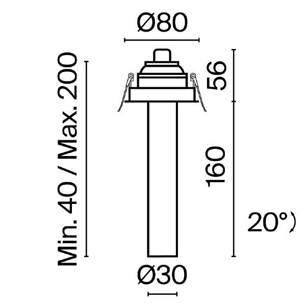 Встраиваемый светильник Maytoni Focus T C140RS-L200-7W3K-B