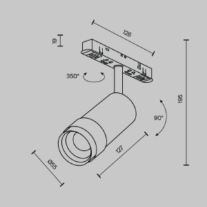 Трековый светильник Maytoni Focus Zoom TR211-1-12W4K-Z-B