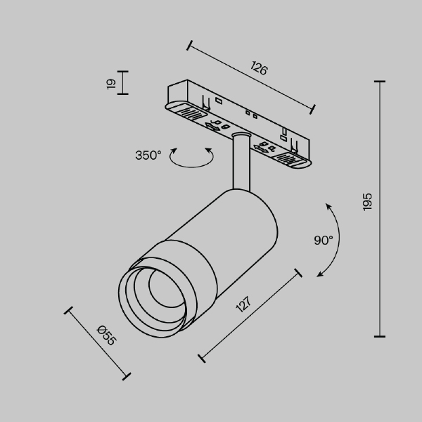 Трековый светильник Maytoni Focus Zoom TR211-1-12W3K-Z-W