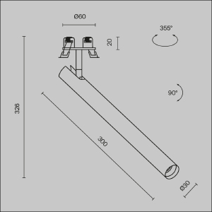 Встраиваемый светильник Maytoni Focus T C141RS-L300-6W3K-B