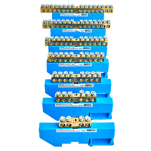 Шина N на изоляторе 6*9 на DIN-рейку 16 выводов Stekker LD555-69-16 49536